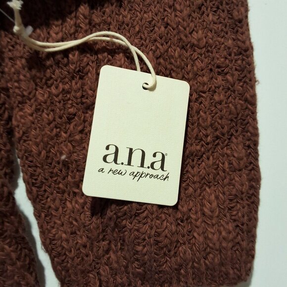 A.n.a Womens Sz L Barvarian Brown Long Sleeve V-Neck Pullover Sweater Wintercore - Picture 5 of 6
